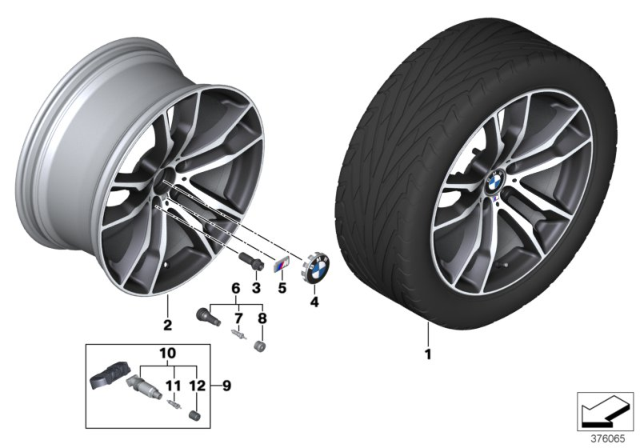 2015 BMW X6 M BMW LA Wheel, M Double Spoke Diagram 1