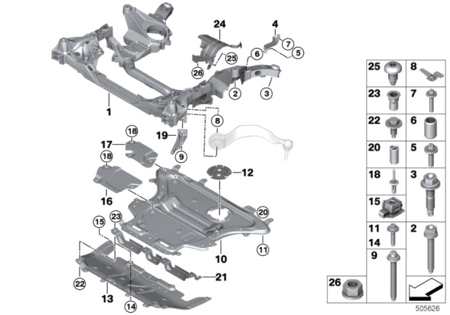 2018 BMW 540d xDrive Torx-Bolt With Washer Diagram for 31106866496