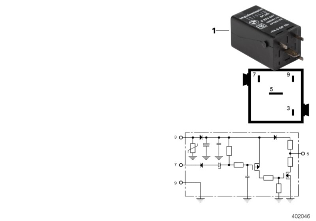 2004 BMW 325i Relay, Pulse Adapter, Black Diagram