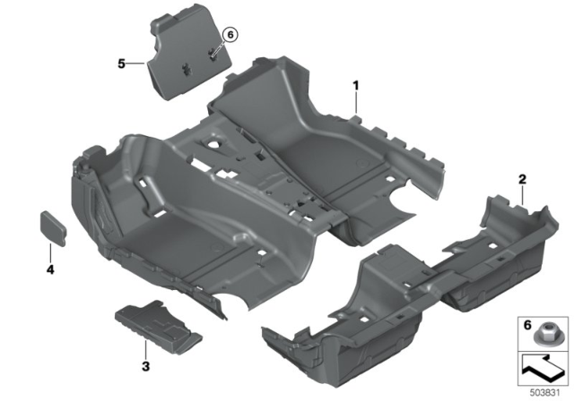 2020 BMW 840i xDrive FLOOR COVERING REAR Diagram for 51476997860