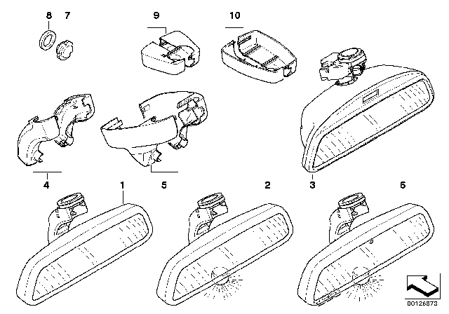 2006 BMW 760i Interior Mirror Diagram 2