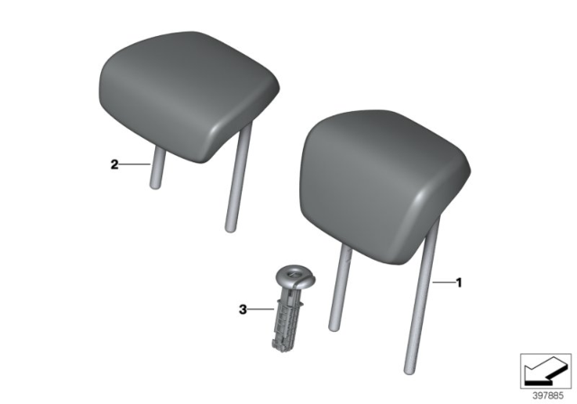 2017 BMW X1 HEADREST IMITATION LEATHER Diagram for 52207384935