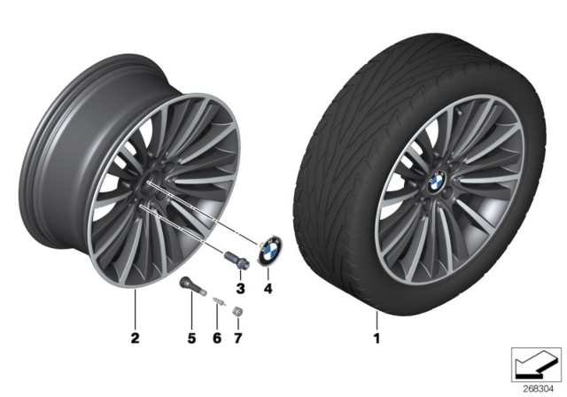 2012 BMW 535i xDrive BMW LA Wheel, W-Spoke Diagram 2