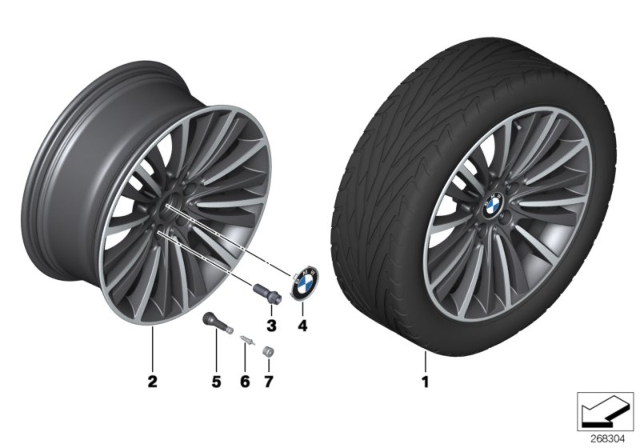 2013 BMW 640i BMW LA Wheel, W-Spoke Diagram 2