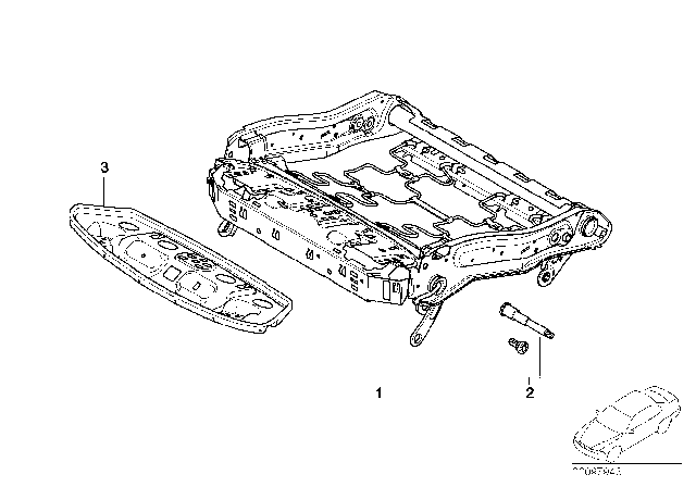 2003 BMW 745Li Seat, Front, Seat Frame Diagram