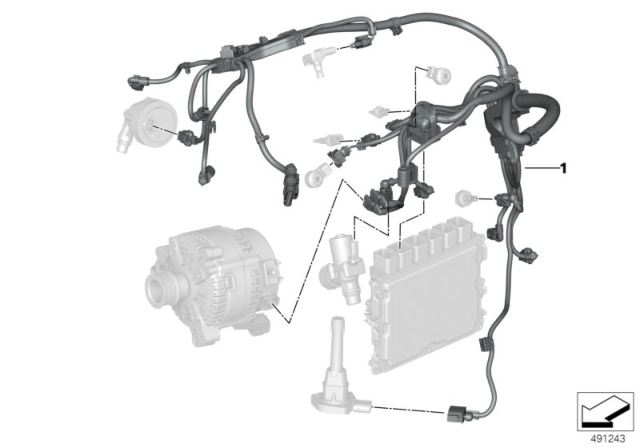 2020 BMW Z4 Engine Wiring Harness, Engine Module Diagram