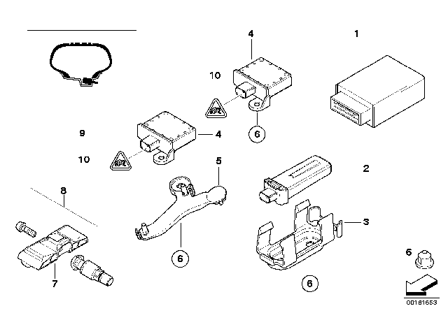 2009 BMW 535i Tire Pressure Control (RDC) - Control Unit Diagram 1