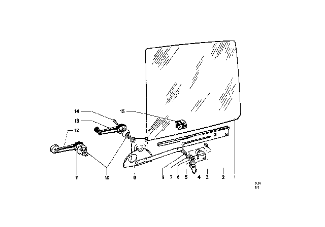 1969 BMW 2000 Glazing Diagram 5