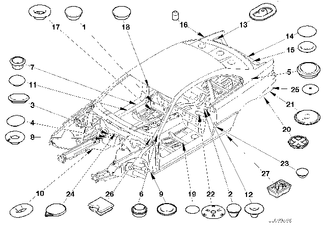 2002 BMW M3 Sealing Cap/Plug Diagram