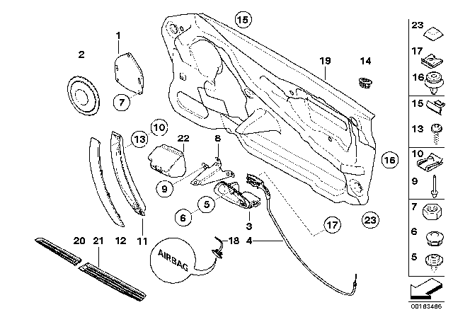 2003 BMW Z4 Door Lining Single Parts Diagram
