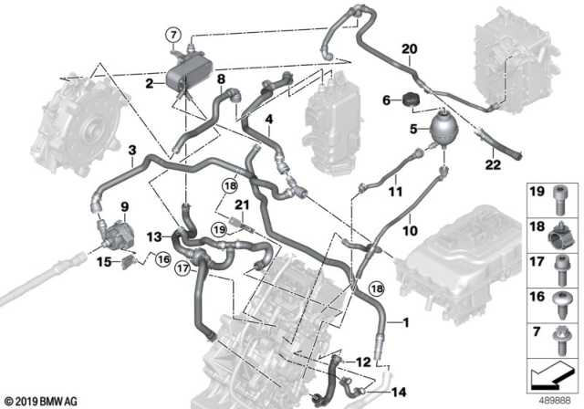 2015 BMW i3 Cooling System Coolant Hoses Diagram 2