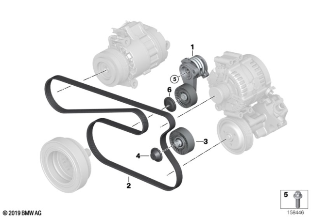 2010 BMW 328i Belt Drive-Alternator / AC / Power Steering Diagram