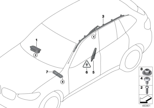 2019 BMW X3 Seat Airbag, Right Diagram for 72127416264