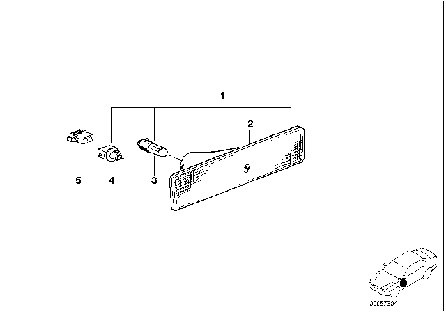 1992 BMW 735iL Side Marker Light Diagram