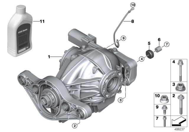 2016 BMW M2 Rear Axle Differential / Add-On Parts Diagram