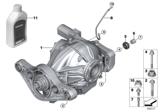 2020 BMW M2 Rear Axle Differential / Add-On Parts Diagram