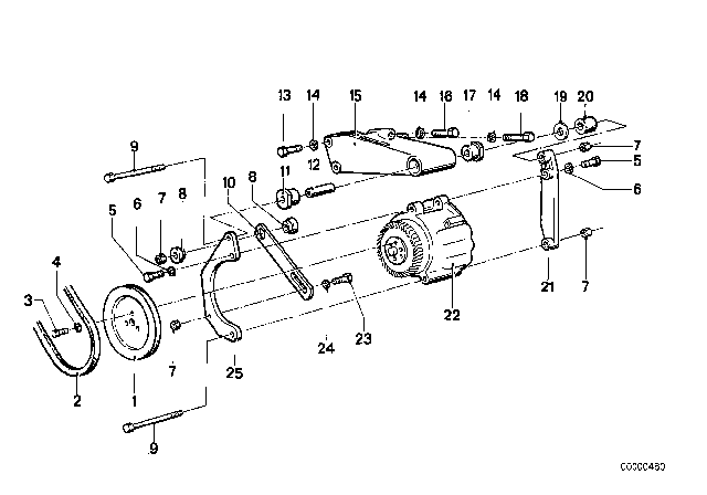 1983 BMW 320i Fan Belt Diagram for 12311270454