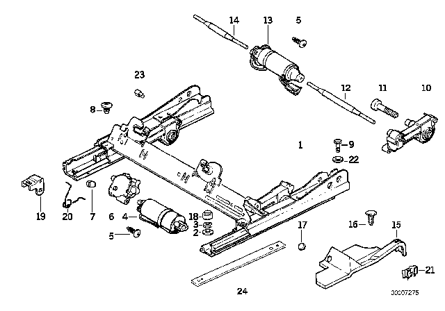 1998 BMW 328i Front Seat Rail Diagram 3