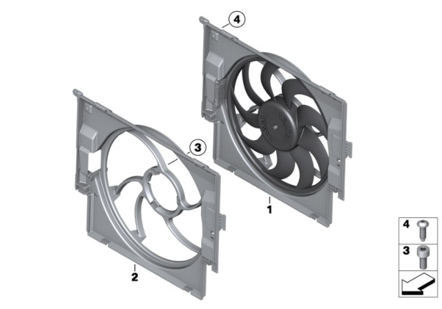 2015 BMW M235i Fan Housing With Fan Diagram