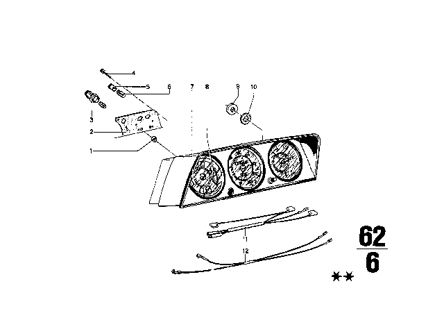1972 BMW 2002tii Instruments / Mounting Parts Diagram 3