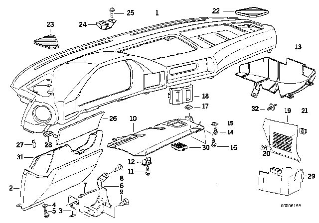 1992 BMW 525i Expanding Rivet Diagram for 51471919209