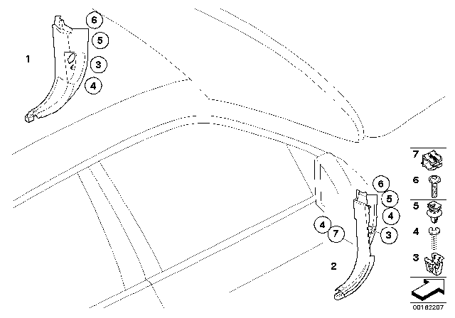 2008 BMW X6 Trim Panel Leg Room Diagram