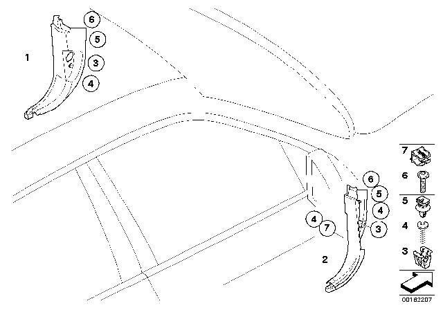 2008 BMW X5 Trim Panel Leg Room Diagram