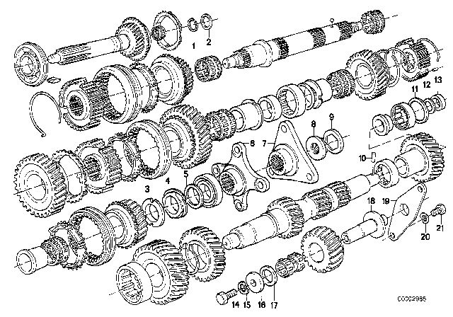 1980 BMW 320i Gear Wheel Set, Single Parts (Getrag 245/2/4) Diagram 2