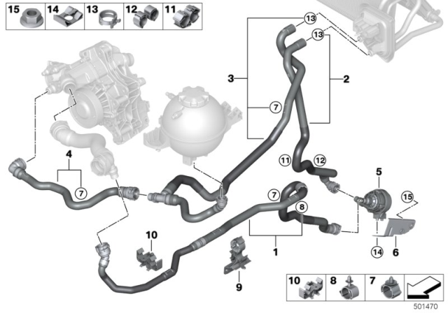 2020 BMW X4 M COOLANT HOSE, SUPPLY 1 Diagram for 64218073055