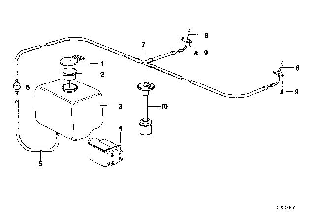 1975 BMW 530i Spray Nozzle Diagram for 61661355187