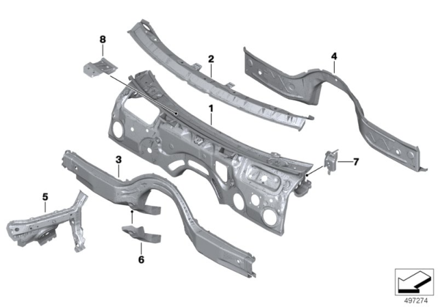 2020 BMW 330i LEFT ENGINE COMPARTMENT PART Diagram for 41007486645