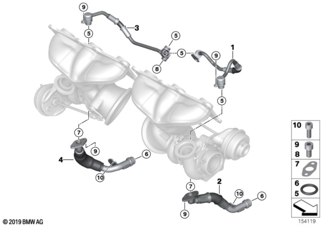 2010 BMW 135i Oil Supply, Turbocharger Diagram