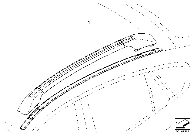 2008 BMW X6 Retrofit, Roof Rails Diagram