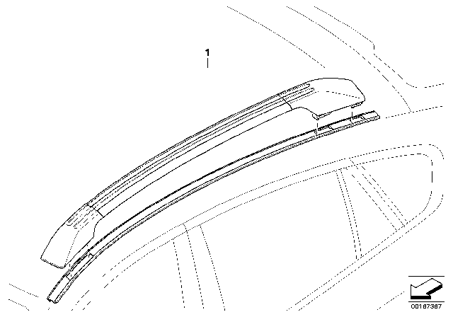 2011 BMW X6 M Retrofit, Roof Rails Diagram