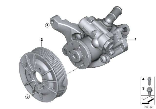 2009 BMW M3 Power Steering Pump Diagram for 32412283002