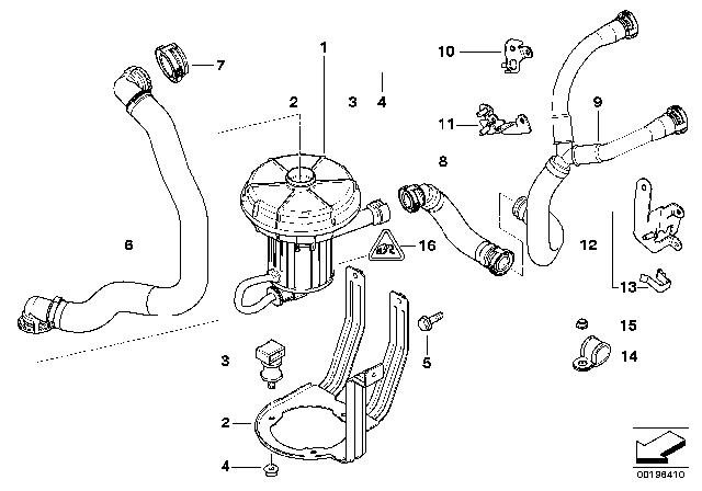 2005 BMW 760i Pressure Hose Bracket Diagram for 11727571981