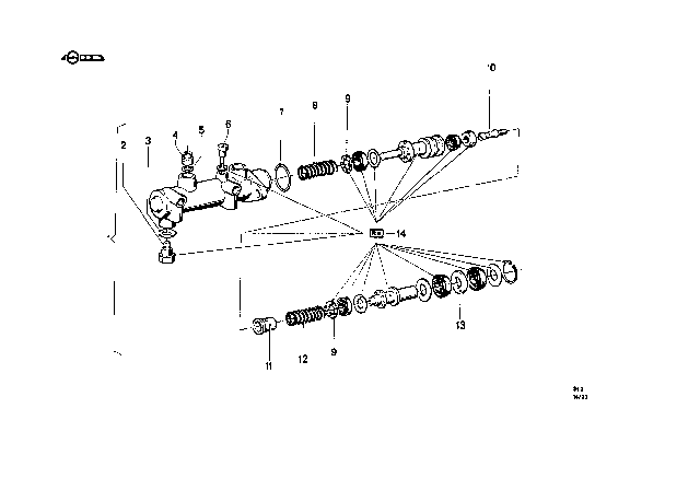 1969 BMW 2000 Brake Master Cylinder Diagram