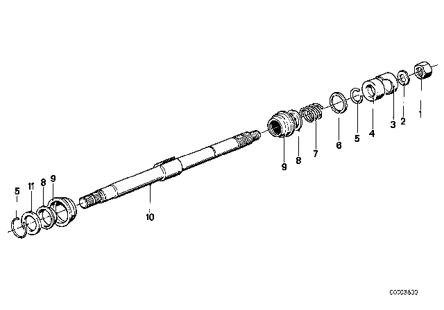 1980 BMW 320i Steering Column - Steering Spindle Diagram