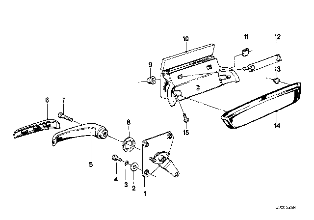 1983 BMW 320i Locking System, Door Diagram