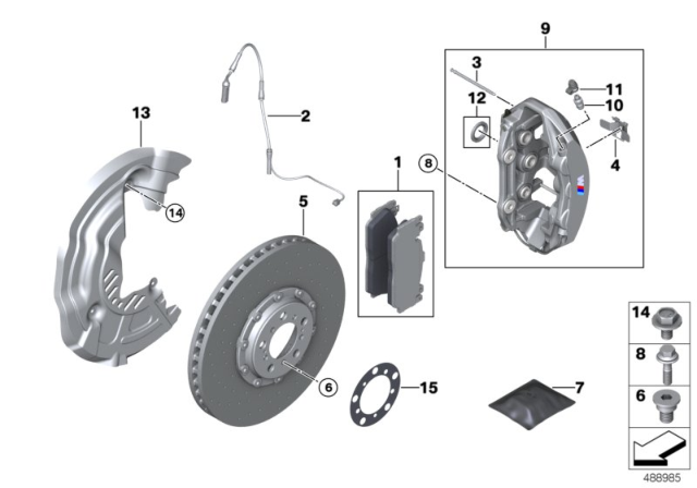 2019 BMW M4 Carbon Ceramic Brake Disc, Right Diagram for 34112284806