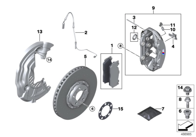 2019 BMW M4 Brake Caliper Right Diagram for 34117850464