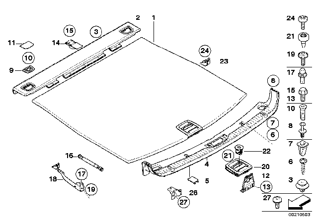 2007 BMW 530xi End Cover, Load Edge Trim Diagram for 51477152438