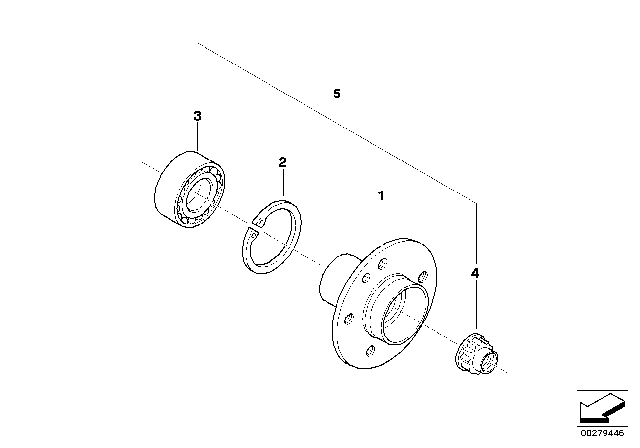 1996 BMW 750iL Drive Flange Hub Diagram for 33411095774