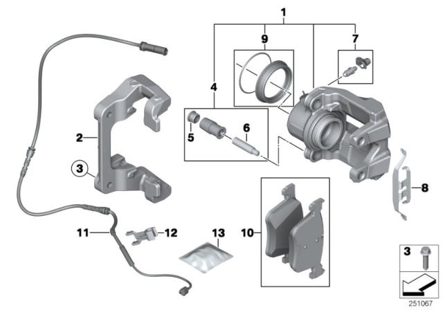 2017 BMW X3 Disc Brake Pad Repair Kit Diagram for 34106856191