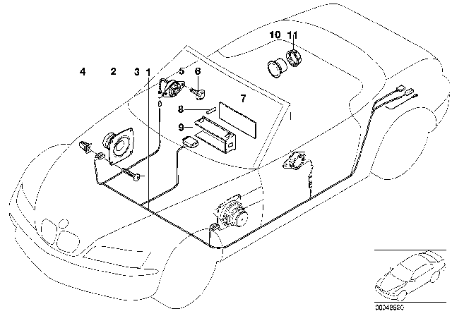 1996 BMW Z3 Single Components Stereo System Diagram