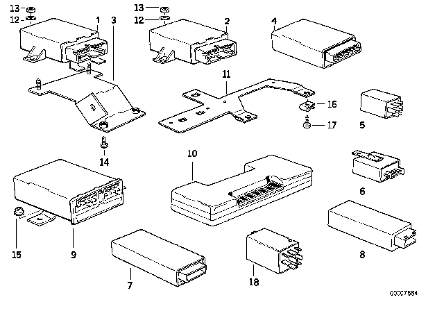 1993 BMW 525iT Body Control Units Diagram