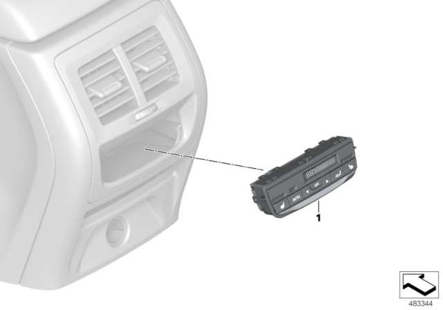 2020 BMW X3 CLIMATE CONTROL PANEL, REAR Diagram for 61319493015