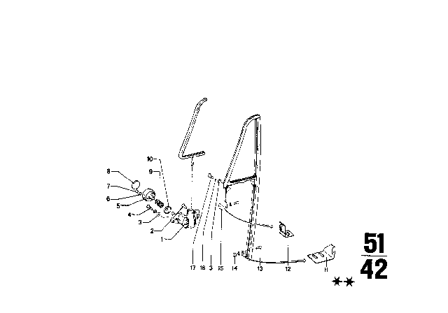 1970 BMW 1602 Vent Window Diagram 2