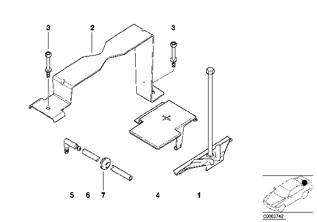 2003 BMW Z8 Battery Holder Diagram for 61217572873