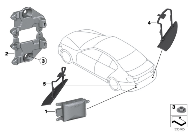 2018 BMW 330i xDrive Lane Change Warning Diagram